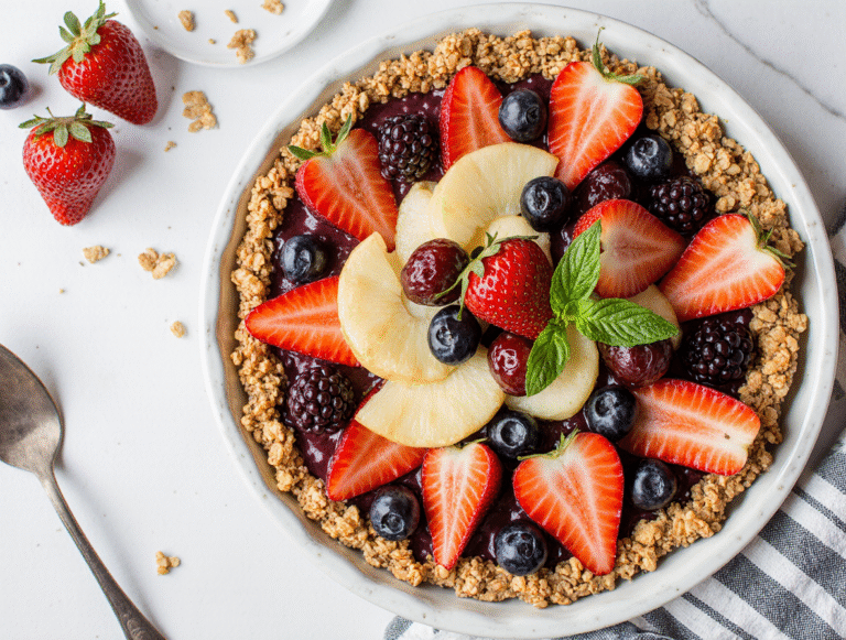 The Perfect Breakfast Fruit Tart with Granola Crust (Ready in 20 Minutes)