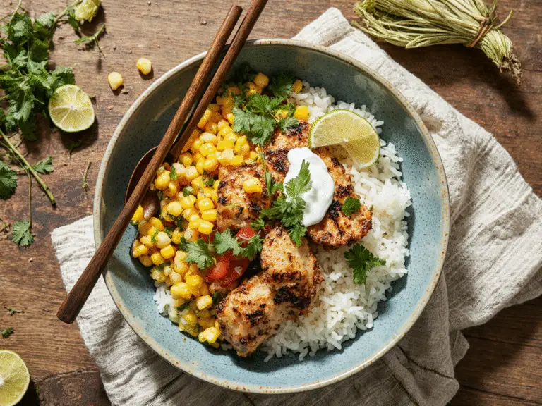 How to Make Street Corn Chicken Rice Bowls: A 20-Minute Summer Dinner